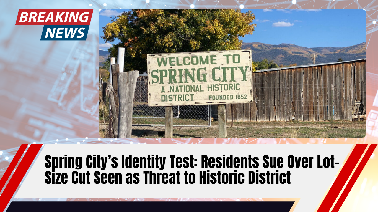 You are currently viewing Spring City’s Identity Test: Residents Sue Over Lot-Size Cut Seen as Threat to Historic District