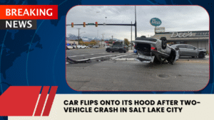 Read more about the article Car Flips Onto Its Hood After Two-Vehicle Crash in Salt Lake City
