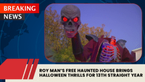 Read more about the article Roy Resident Brings Halloween Spirit to Life with Free Front-Yard Haunted House for 13th Year