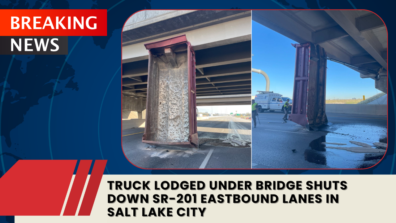 Read more about the article Truck Lodged Under Bridge Shuts Down SR-201 Eastbound Lanes in Salt Lake City