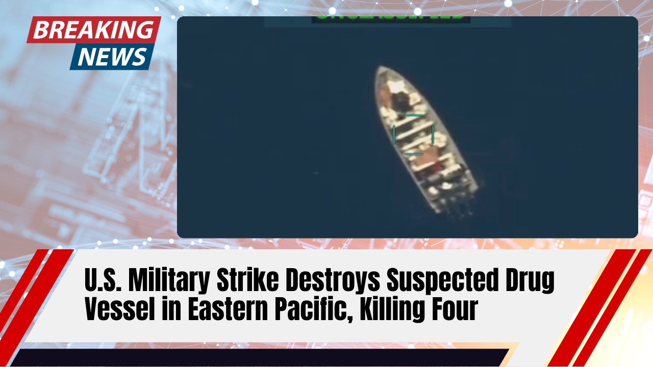 Read more about the article U.S. Military Strike Destroys Suspected Drug Vessel in Eastern Pacific, Killing Four