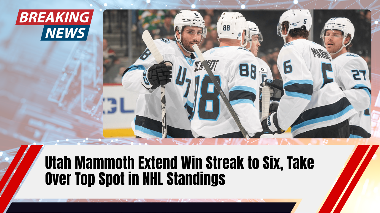 You are currently viewing Utah Mammoth Extend Win Streak to Six, Take Over Top Spot in NHL Standings