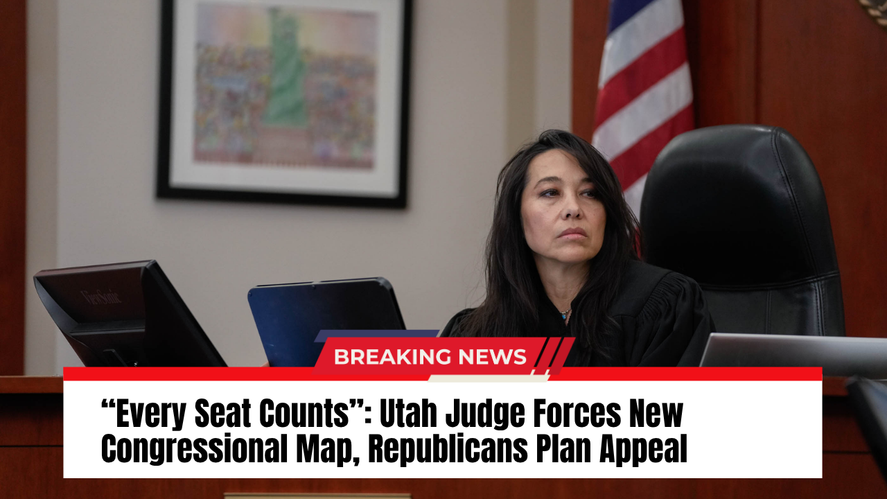 “Every Seat Counts” Utah Judge Forces New Congressional Map, Republicans Plan Appeal
