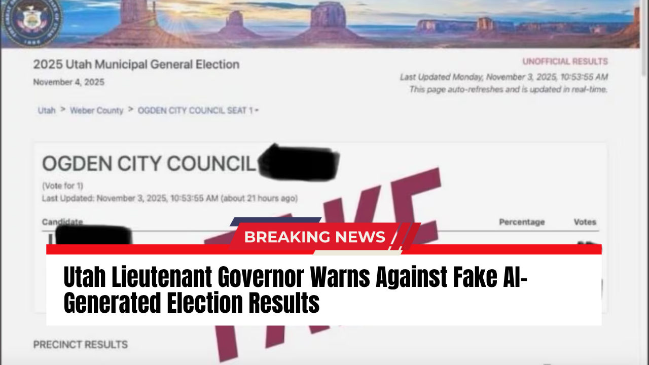 Read more about the article Utah Lieutenant Governor Warns Against Fake AI-Generated Election Results