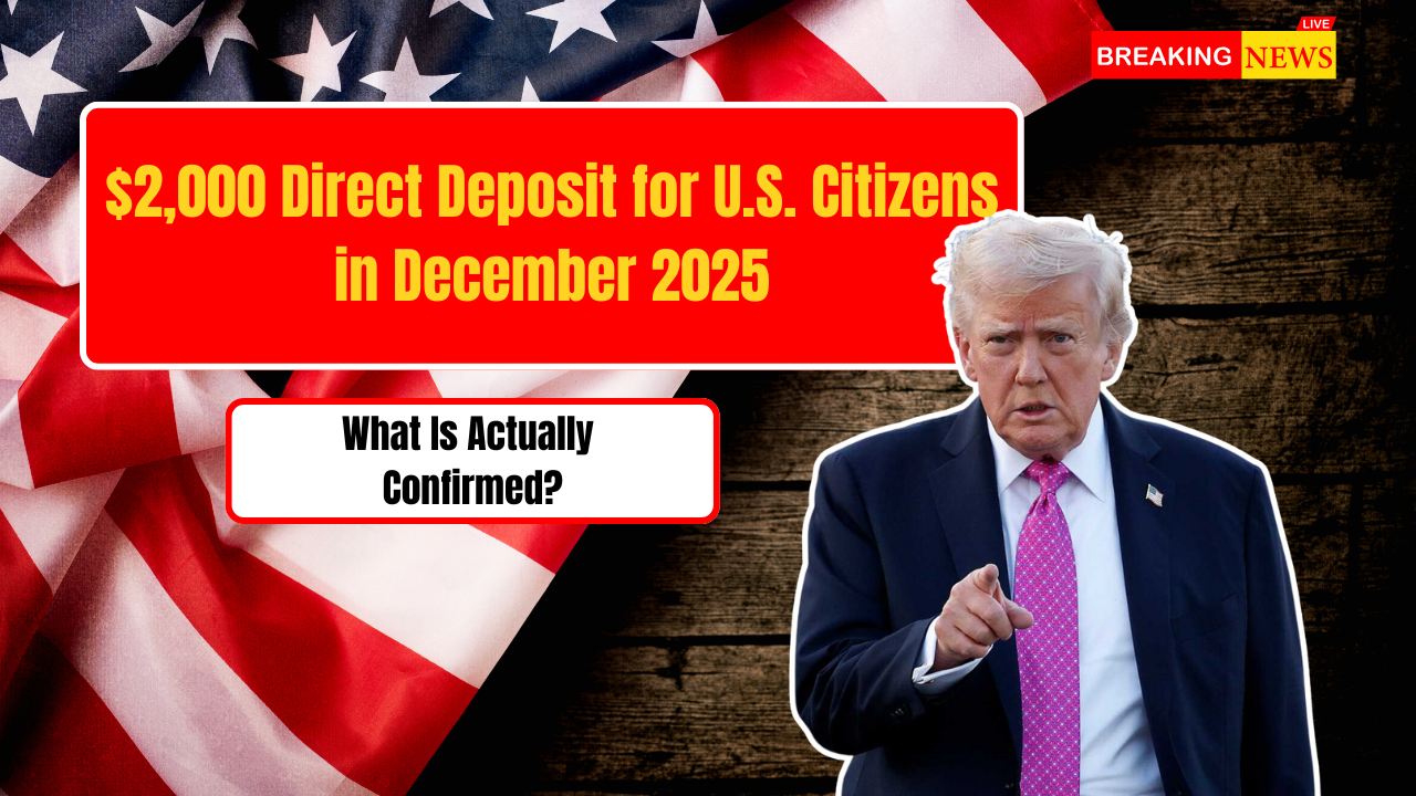 $2,000 Direct Deposit for U.S. Citizens in December 2025 What Is Actually Confirmed