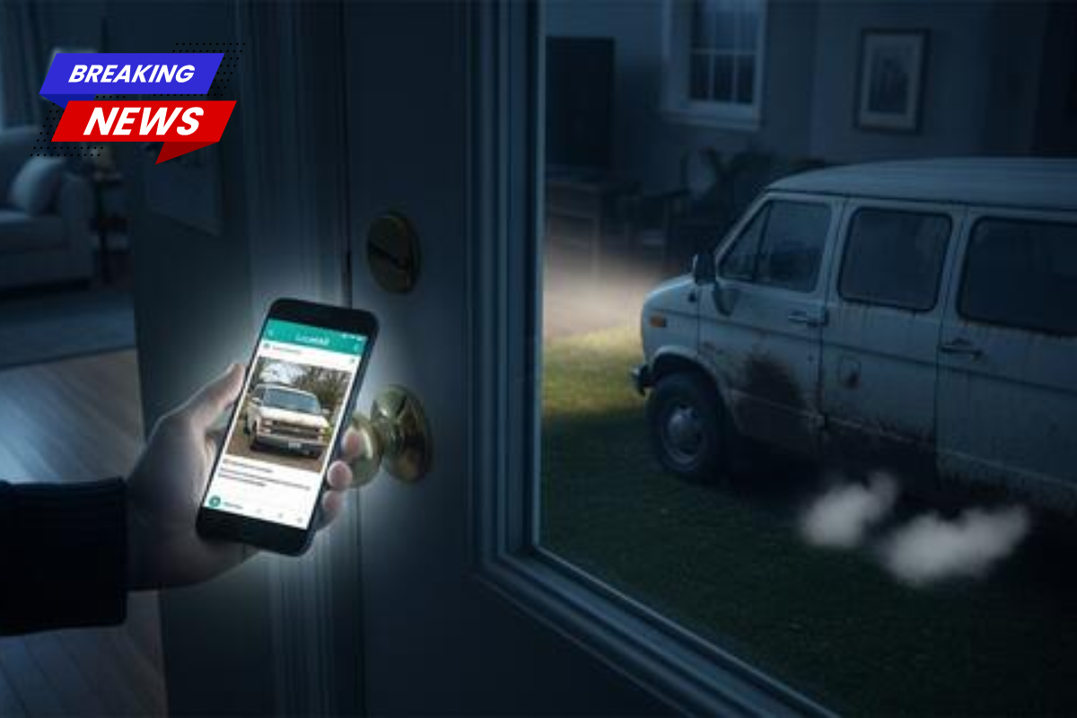 A beat-up white van sat at the end of my driveway for 20 minutes. The engine never quit working