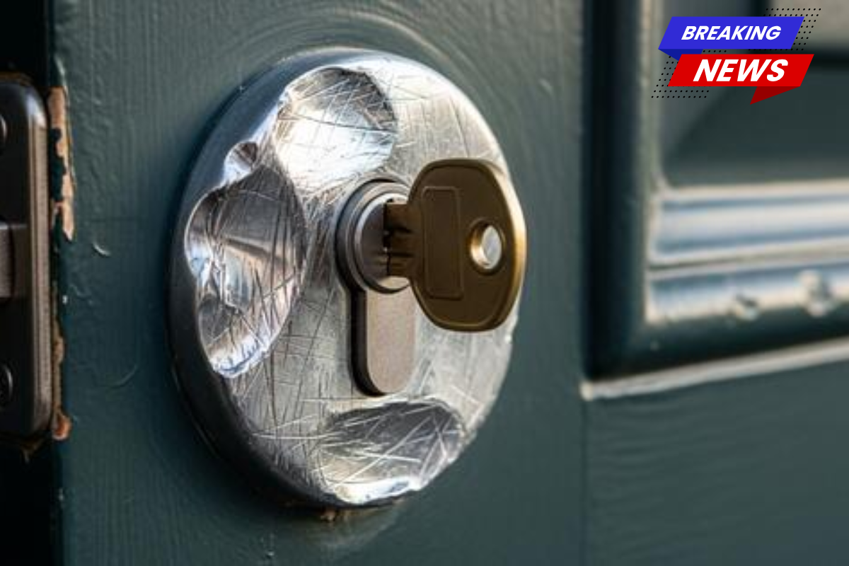 I struggled to get my key inside the door. Then I looked closer and noticed the scratches